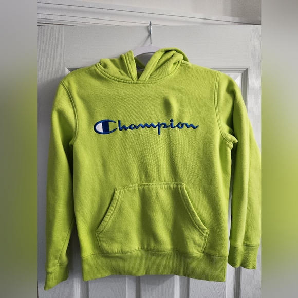 Boys Medium Neon Green Champion hoodie - Picture 1 of 1